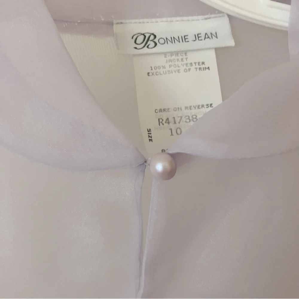 BONNIE JEAN Sheer Lavender Floral Special Occasion Bolero Girls 10 NEW NWOT